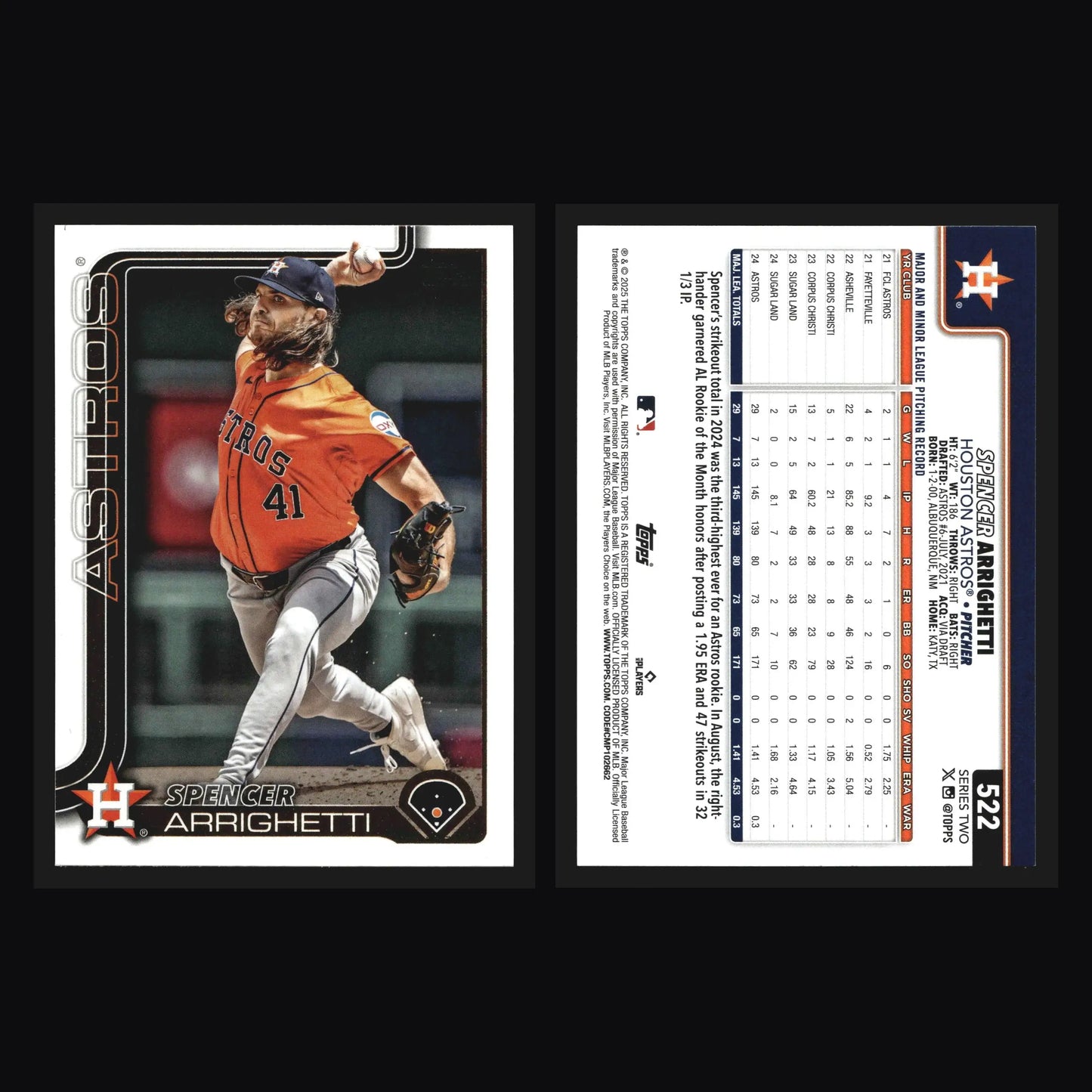 2025 Topps Series 2 #522 Spencer Arrighetti Houston Astros