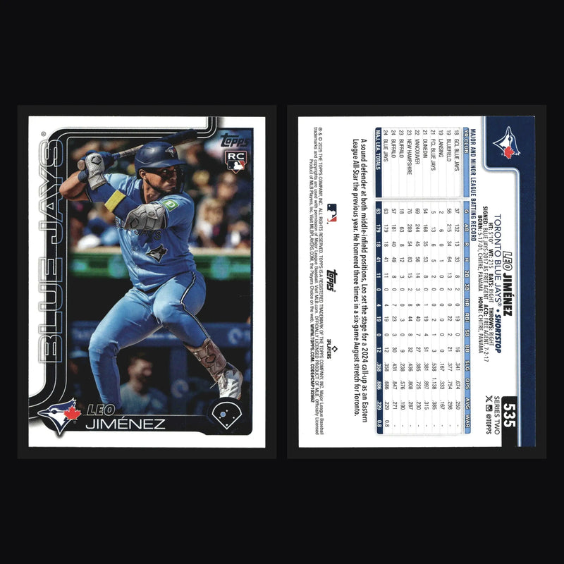 2025 Topps Series 2 #535 Leo Jimenez Toronto Blue Jays RC