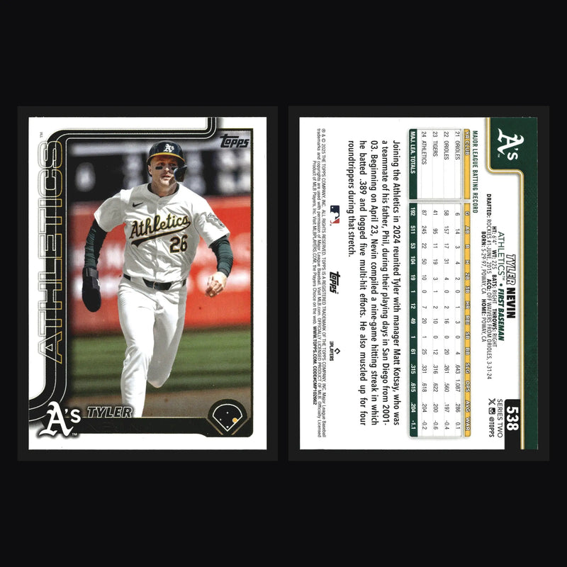 2025 Topps Series 2 #538 Tyler Nevin Athletics - Baseball Card Single