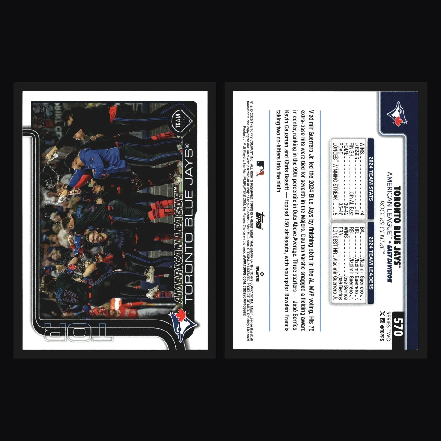 2025 Topps Series 2 #570 Toronto Blue Jays Team Card - Baseball Card Single