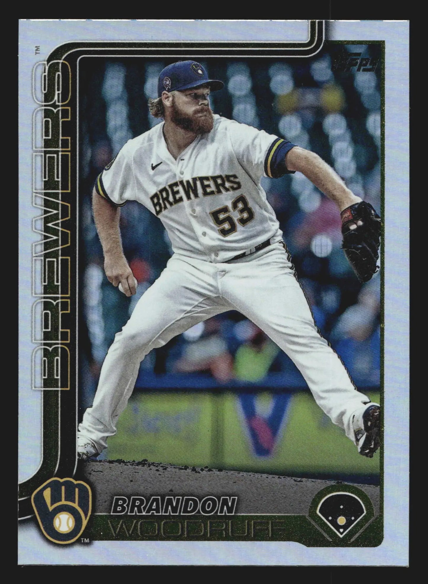 2025 Topps Series 2 #620 Brandon Woodruff Rainbow Foil Brewers - Baseball Card Single