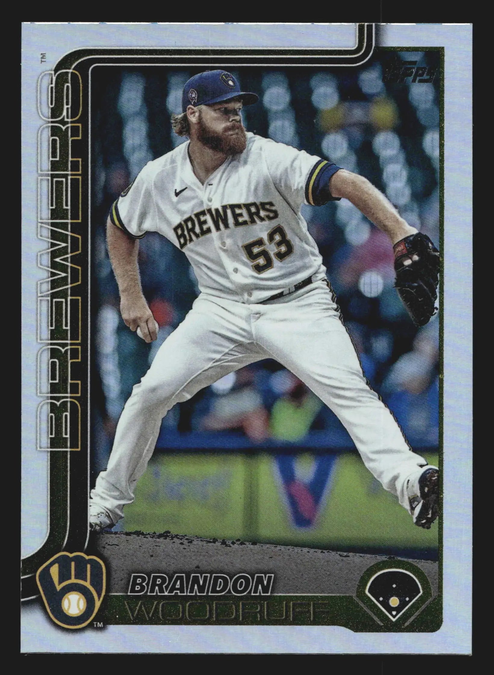2025 Topps Series 2 #620 Brandon Woodruff Rainbow Foil Brewers - Baseball Card Single