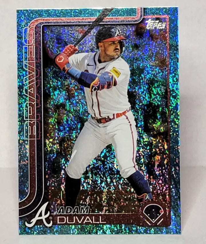 Adam Duvall holo foil baseball card from 2025 Topps Series 2 #654 Braves