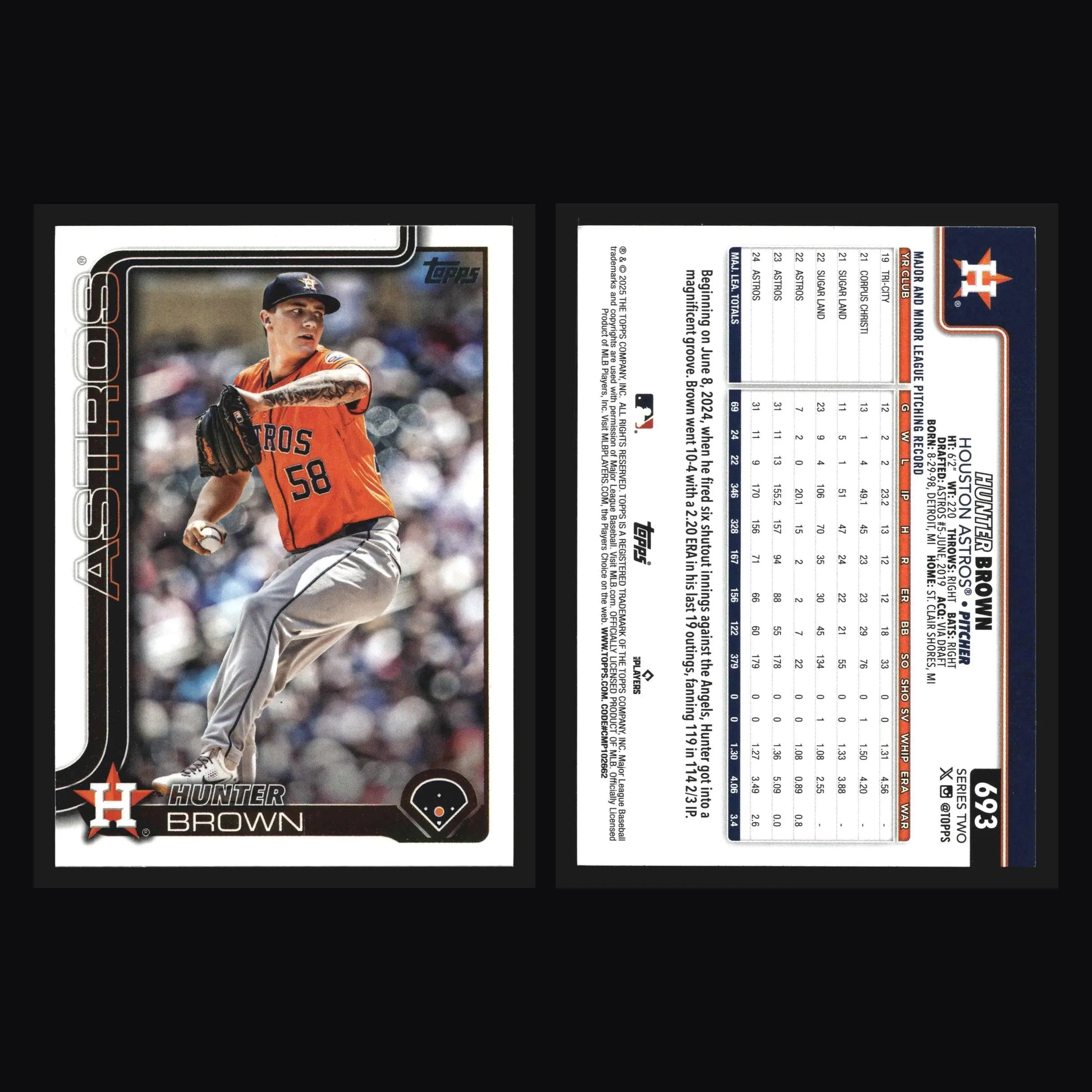 2025 Topps Series 2 #693 Hunter Brown Houston Astros