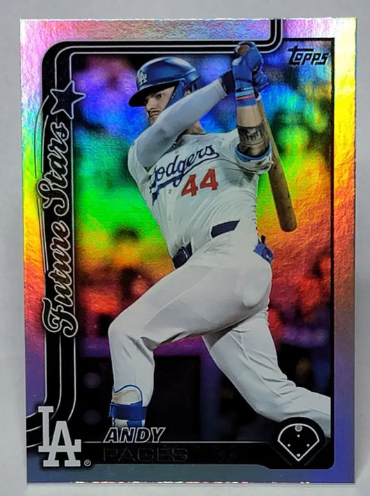 2025 Topps Series 2 Andy Pages Future Stars Rainbow Foil Dodgers #388 - Baseball Card Single