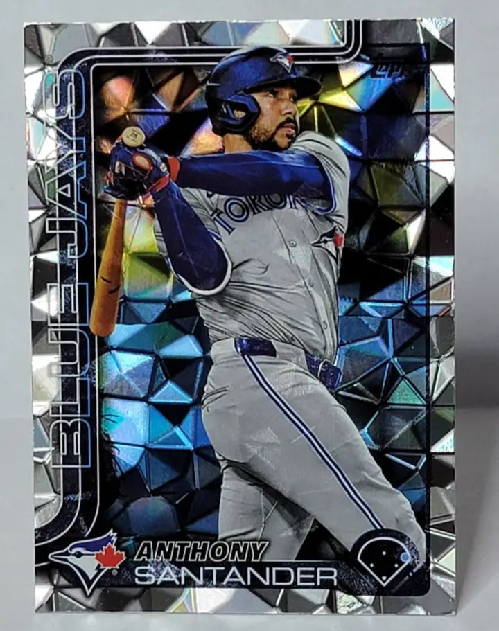 Collectible Anthony Santander trading card with diamante foil from 2025 Topps Series 2