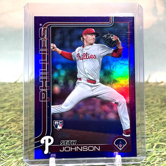 2025 Topps Series 2 Seth Johnson rookie baseball card purple /250 Phillies