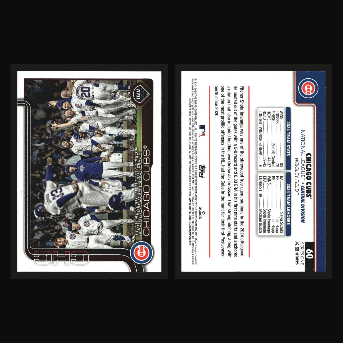 2025 Topps Series One #60 Chicago Cubs Team Card - Baseball Card Single