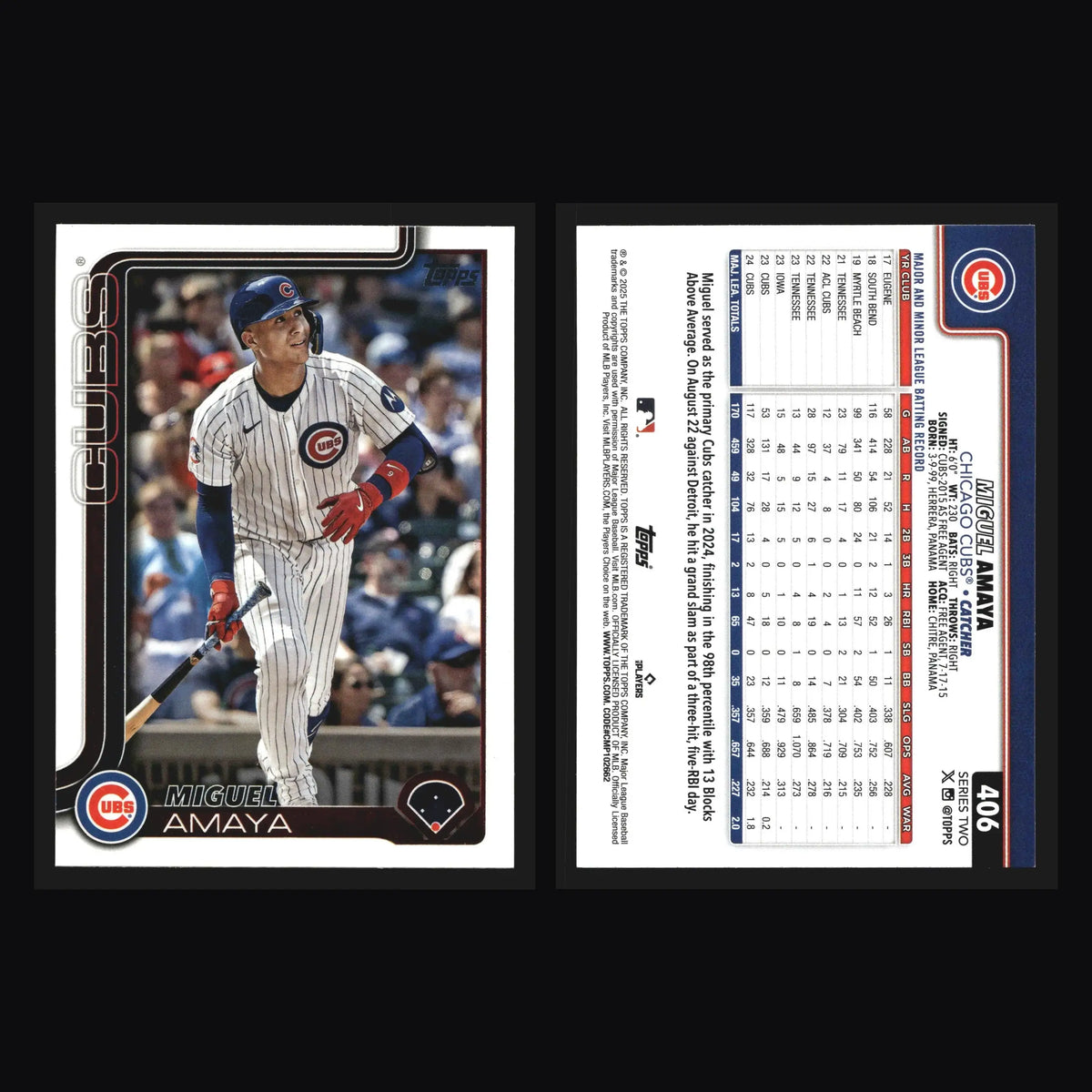 2025 Topps Series Two #406 Miguel Amaya Chicago Cubs - Baseball Card Single