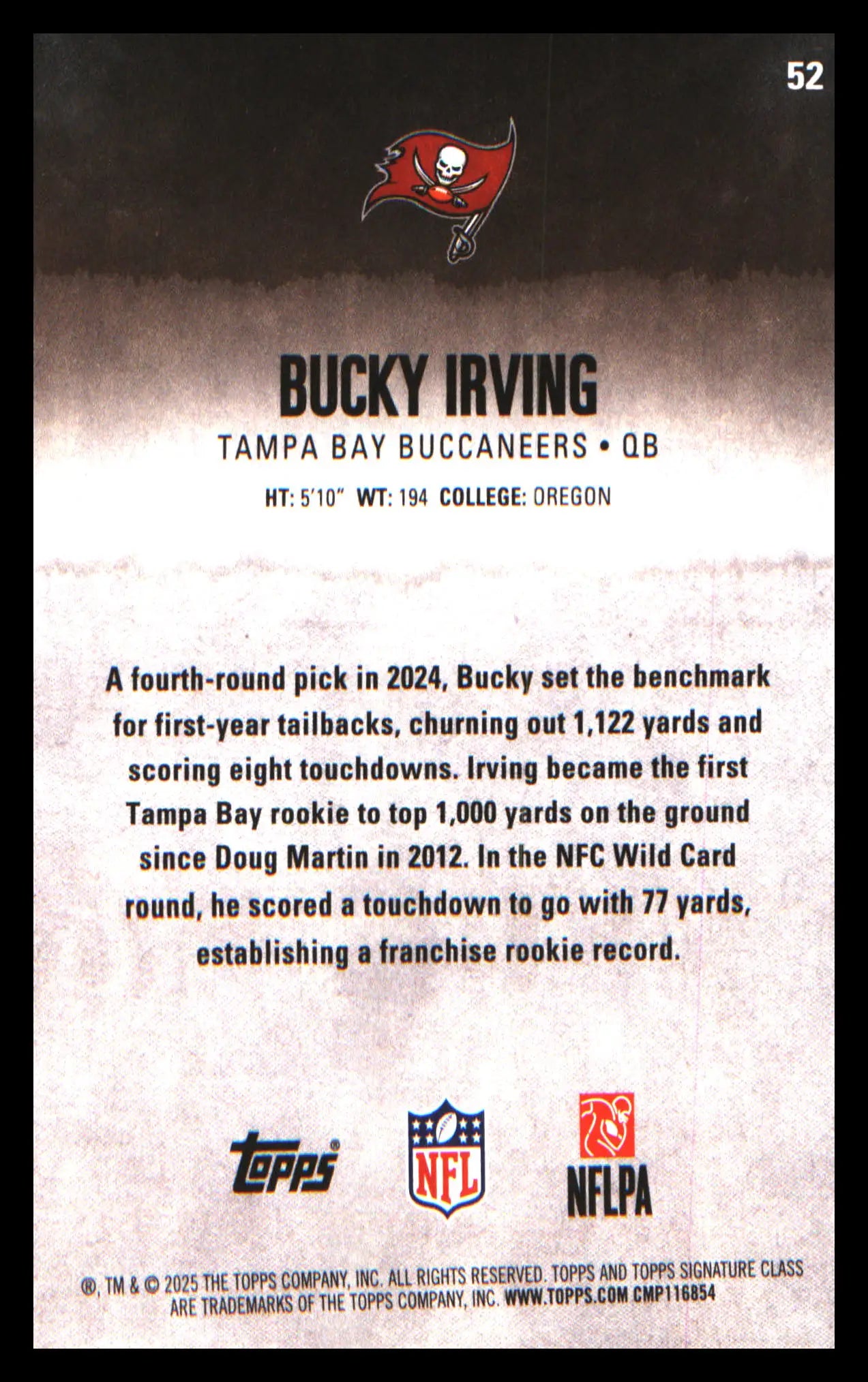 2025 Topps Signature Class #52 Bucky Irving - Football Card Single