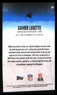 2025 Topps Signature Class #65 Xavier Legette - Football Card Single