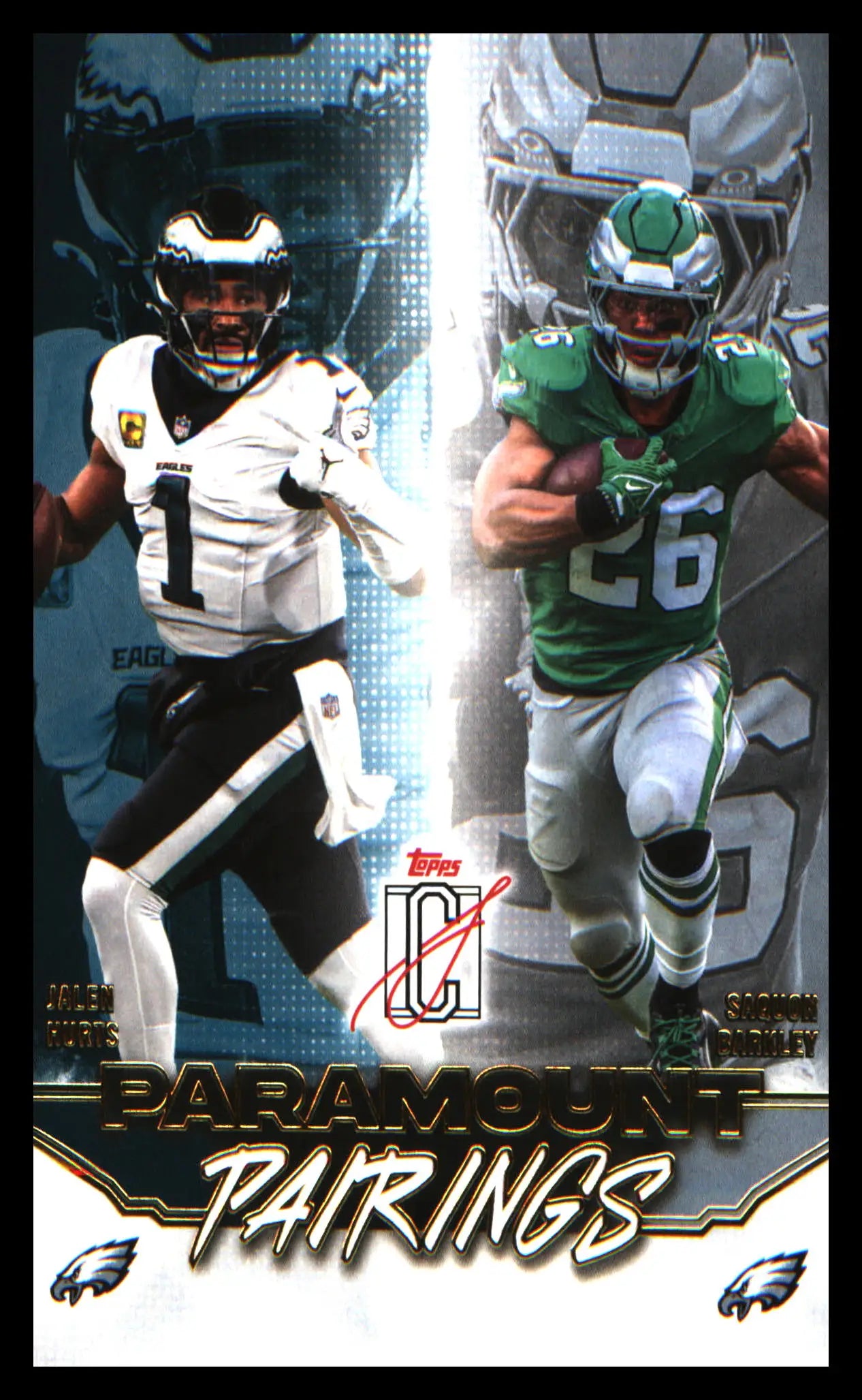 2025 Topps Signature Class Paramount Pairings #PP-5 Saquon Barkley / Jalen Hurts - Football Card Single