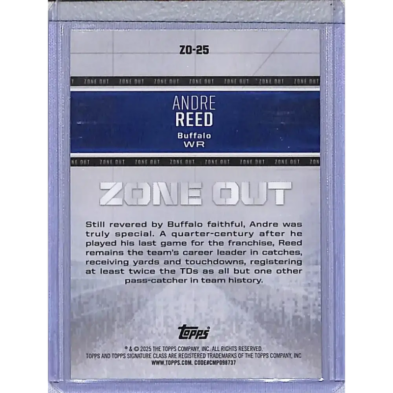 2025 Topps Signature Class Zone Out #ZO-25 Andre Reed NM-MT Buffalo Bills - Football Card Single