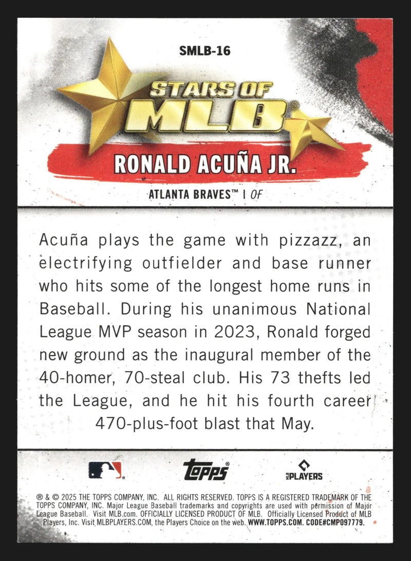 2025 Topps #SMLB-16 Ronald Acuna Jr Atlanta Braves Series One Insert