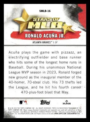 2025 Topps #SMLB-16 Ronald Acuna Jr. Stars of MLB - Baseball Card Single
