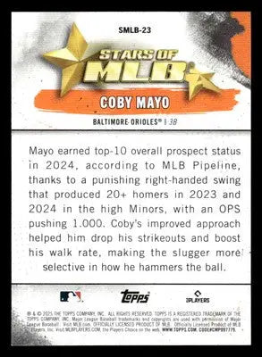 2025 Topps #SMLB-23 Coby Mayo Stars of MLB - Baseball Card Single