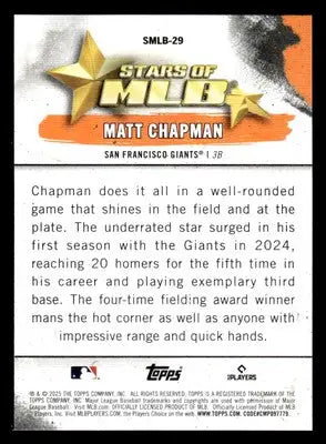 2025 Topps #SMLB-29 Matt Chapman Stars of MLB - Baseball Card Single