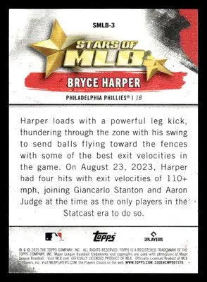 2025 Topps #SMLB-3 Bryce Harper Stars of MLB - Baseball Card Single