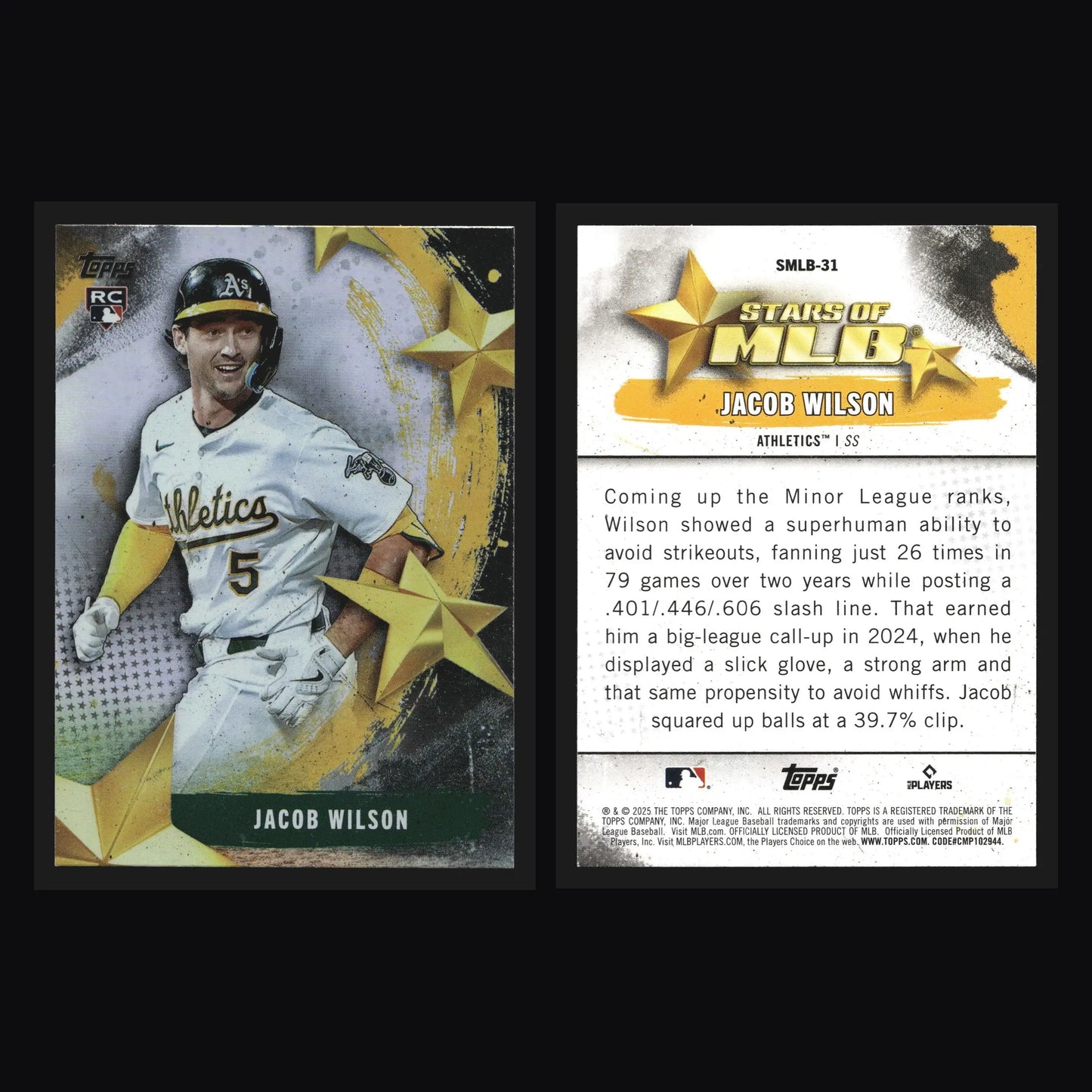 2025 Topps #SMLB-31 Jacob Wilson Athletics RC - Baseball Card Single