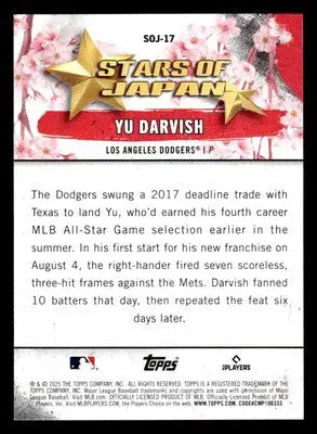 2025 Topps #SOJ-17 Yu Darvish Stars of Japan - Baseball Card Single