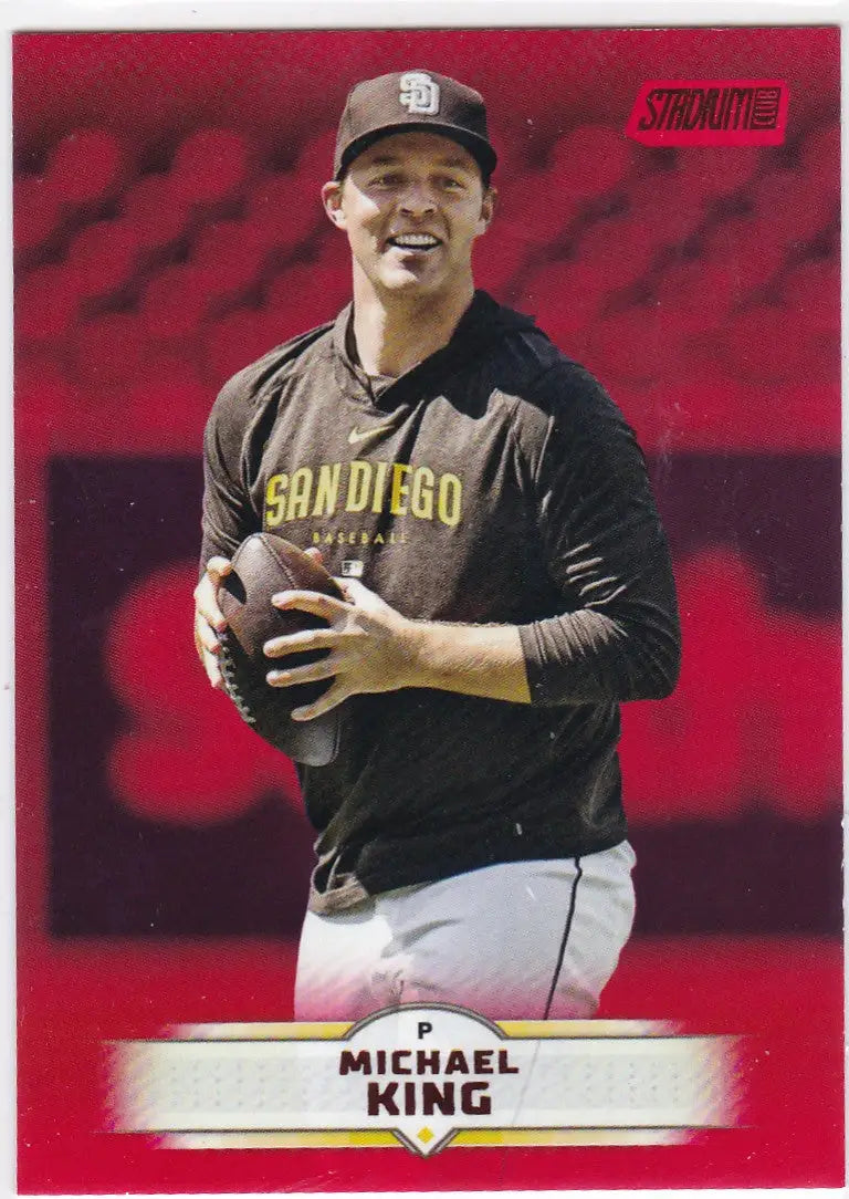 2025 Topps Stadium Club #128 Michael King Red Parallel San Diego Padres - Baseball Card Single