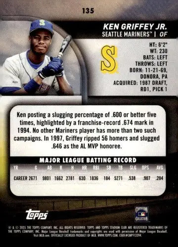 2025 Topps Stadium Club #135 Ken Griffey Jr. NM-MT Mariners ID:81926 - Baseball Card Single