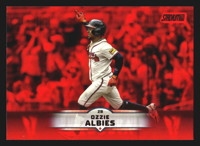 2025 Topps Stadium Club #40 Ozzie Albies Red Foil Parallel Atlanta Braves