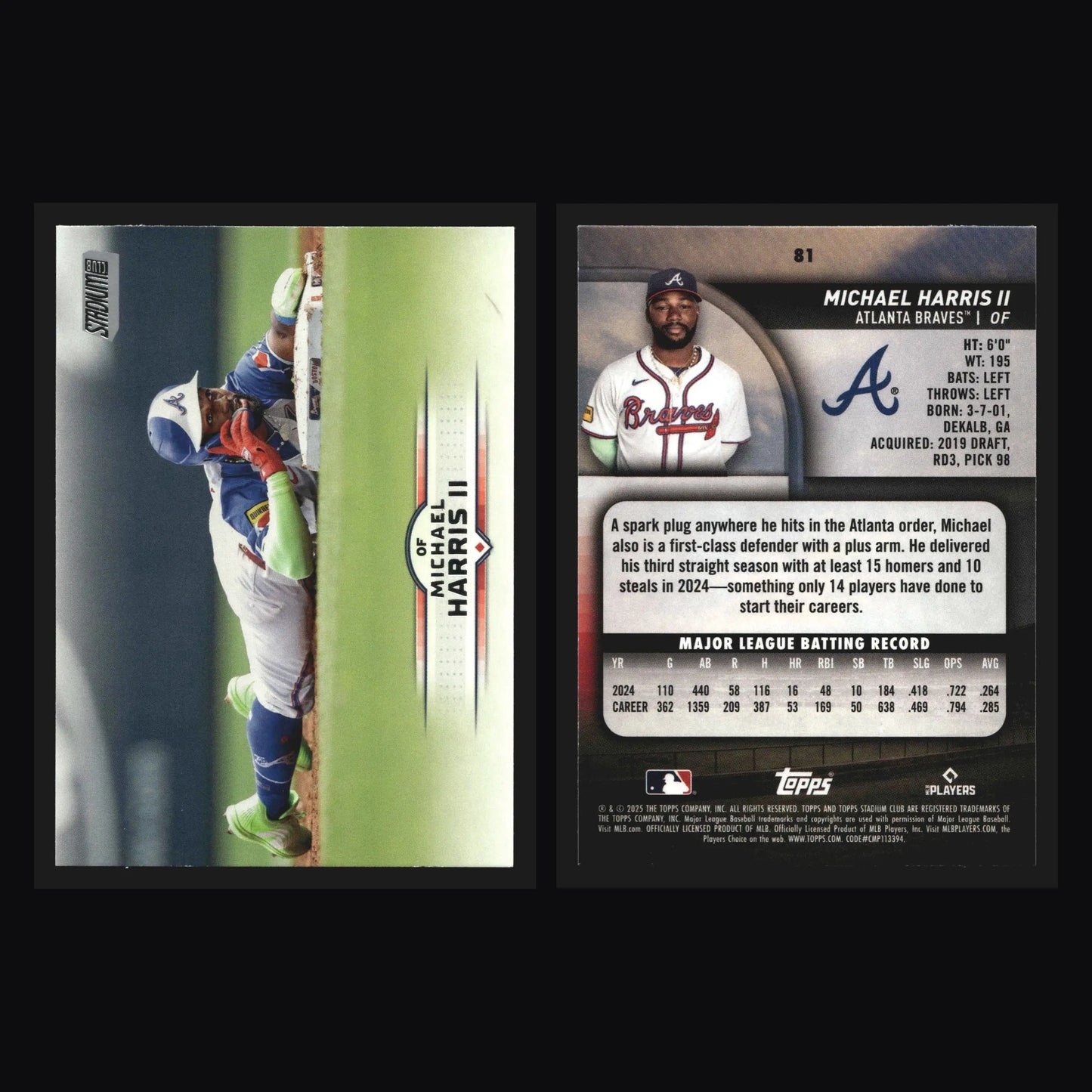 2025 Topps Stadium Club #81 Michael Harris II Atlanta Braves