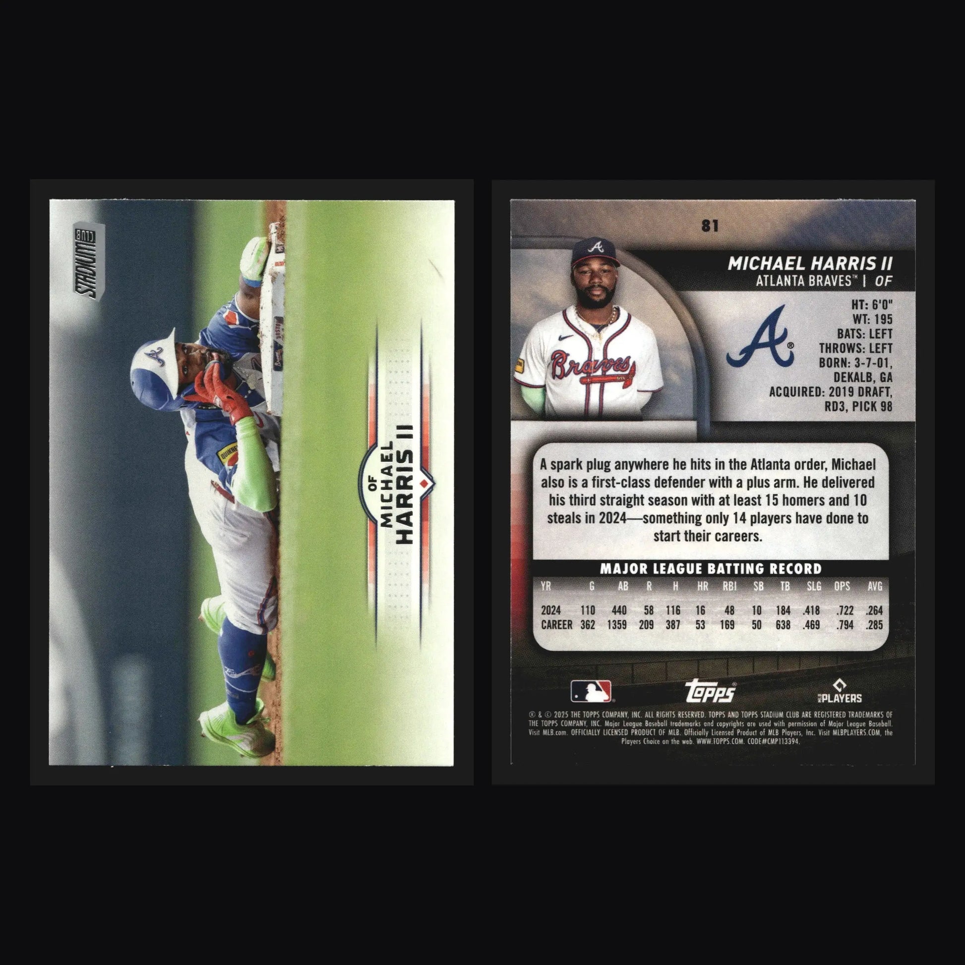 2025 Topps Stadium Club #81 Michael Harris II Atlanta Braves