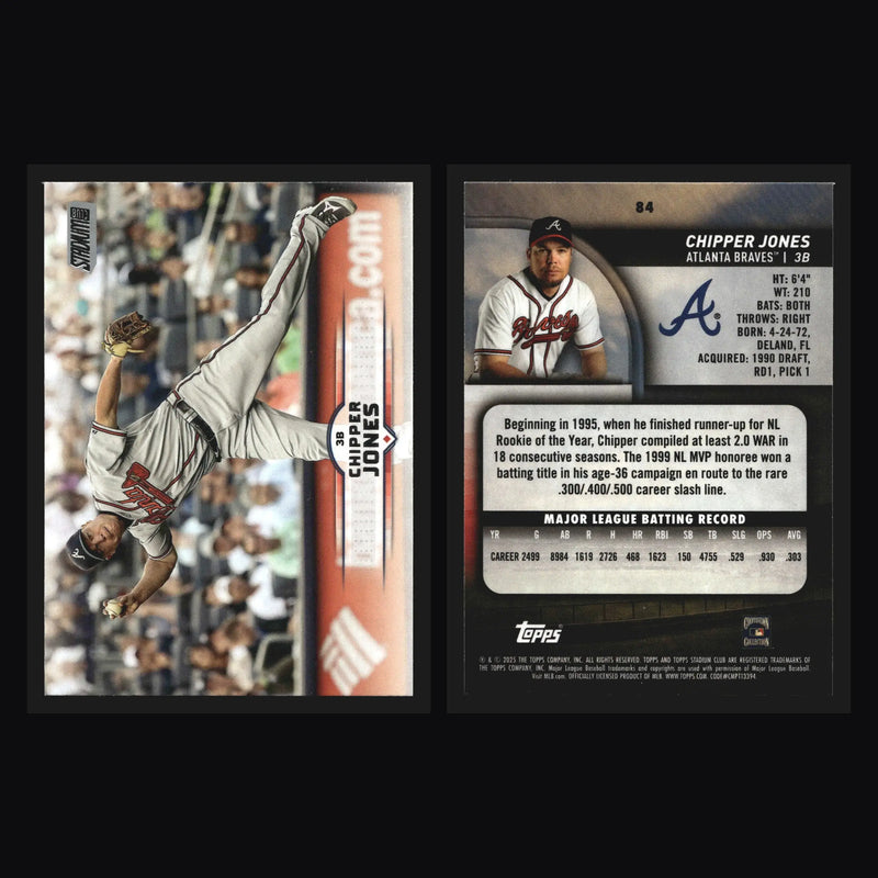 2025 Topps Stadium Club #84 Chipper Jones Braves HOF
