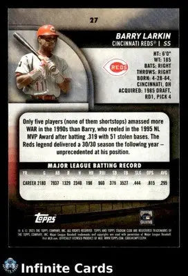 2025 Topps Stadium Club BARRY LARKIN #27 Cincinnati Reds HOF