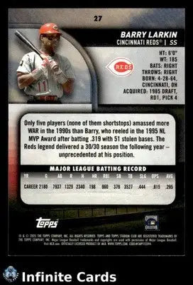 2025 Topps Stadium Club BARRY LARKIN #27 Red Foil HOF [Base] Cincinnati Reds HOF