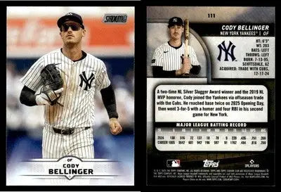 2025 Topps Stadium Club CODY BELLINGER #111 [Base] New York Yankees