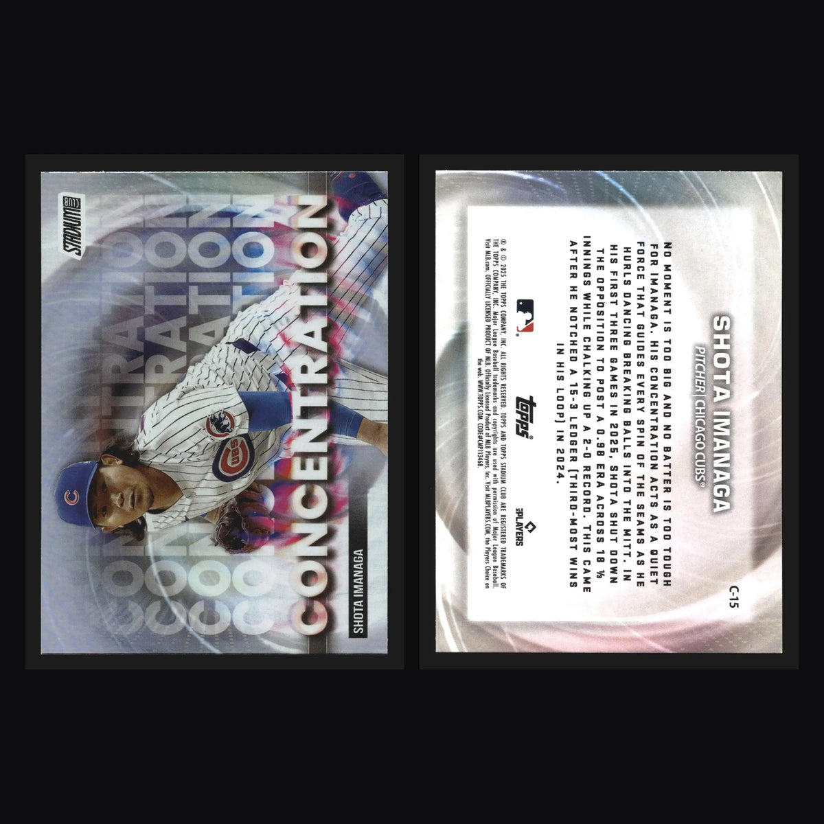 2025 Topps Stadium Club Concentration Shota Imanaga #C-15 Cubs - Baseball Card Single