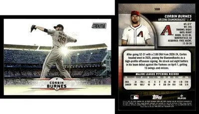 2025 Topps Stadium Club CORBIN BURNES #100 [Base] Arizona Diamondbacks