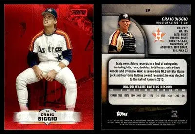 2025 Topps Stadium Club CRAIG BIGGIO #89 Red Foil Houston Astros HOF