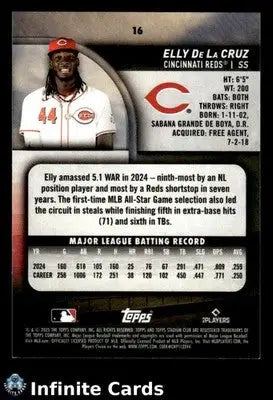 2025 Topps Stadium Club ELLY DE LA CRUZ #16 [Base] Cincinnati Reds - Baseball Card Single