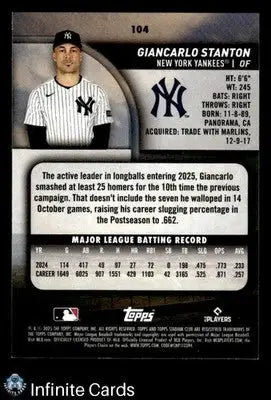 2025 Topps Stadium Club GIANCARLO STANTON #104 Red Foil New York Yankees