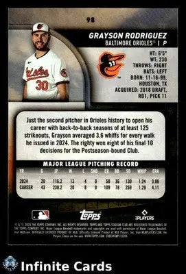 2025 Topps Stadium Club GRAYSON RODRIGUEZ #98 [Base] Baltimore Orioles