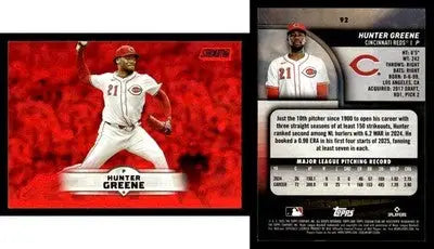 2025 Topps Stadium Club HUNTER GREENE #92 Red Foil Cincinnati Reds