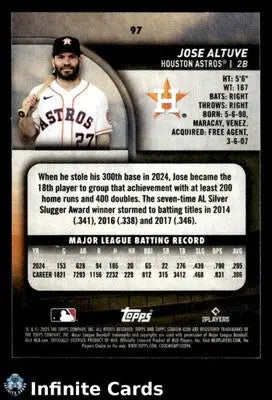 2025 Topps Stadium Club JOSE ALTUVE #97 [Base] Houston Astros