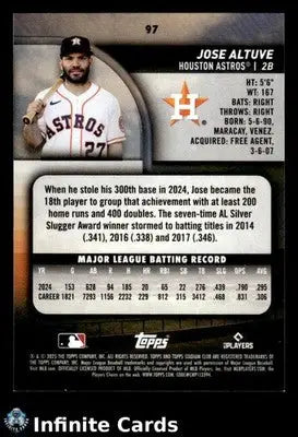 2025 Topps Stadium Club JOSE ALTUVE #97 Red Foil [Base] Houston Astros