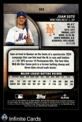 2025 Topps Stadium Club JUAN SOTO #152 [Base] New York Mets