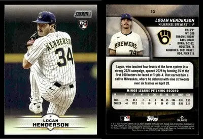 2025 Topps Stadium Club LOGAN HENDERSON #13 [Base] Milwaukee Brewers RC