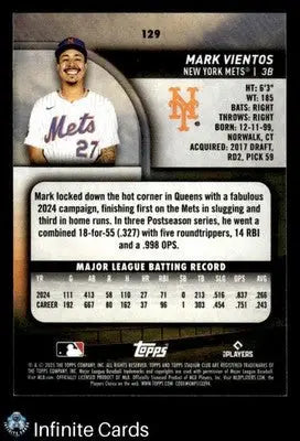 2025 Topps Stadium Club MARK VIENTOS #129 [Base] New York Mets