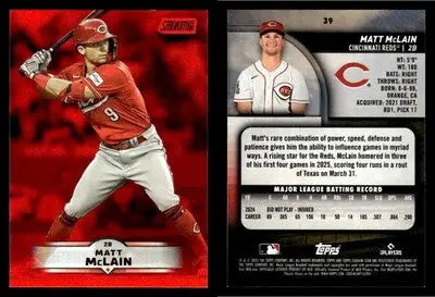 2025 Topps Stadium Club MATT MCLAIN #39 Red Foil [Base] Cincinnati Reds