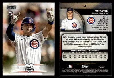 2025 Topps Stadium Club MATT SHAW #65 [Base] RC Chicago Cubs RC