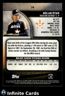 2025 Topps Stadium Club NOLAN RYAN #79 Houston Astros HOF