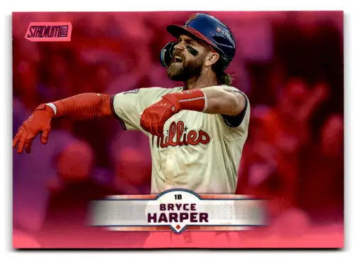 2025 Topps Stadium Club Pink Foil #126 Bryce Harper NM Near Mint Philli ID:82637 - Baseball Card Single