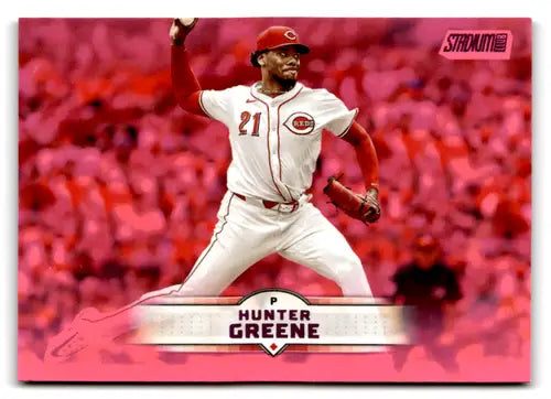 2025 Topps Stadium Club Pink Foil #92 Hunter Greene NM Near Mint Reds ID:82635 - Baseball Card Single